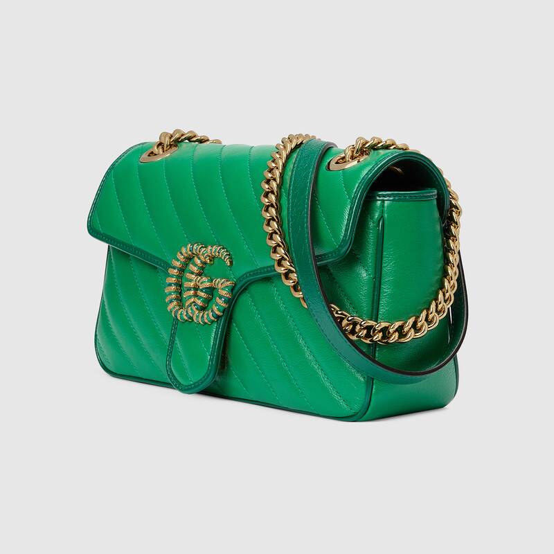 Gucci GG Marmont Small Matelasse Shoulder Bag 443497 Green